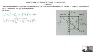 ЗАДАЧА №5 (ТРАЕКТОРИЯ И КООРДИНАТЫ. ПУТЬ И ПЕРЕМЕЩЕНИЕ)