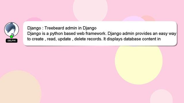 Django : Treebeard Admin In Django