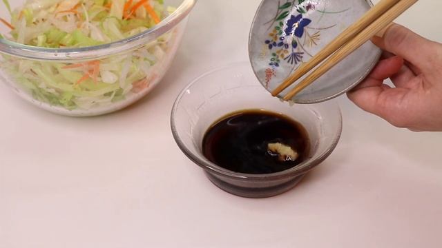 Салат с дайконом и водорослями вакаме. Японская кухня в Токио.