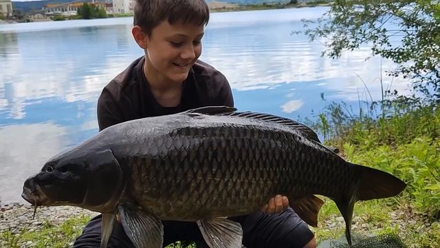 Чёрный карп монстр | Рыбалка на карпа на озере Х на рыбный пеллетс