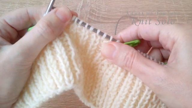 Полупатентная резинка с узором. Подробно! Knit Solo