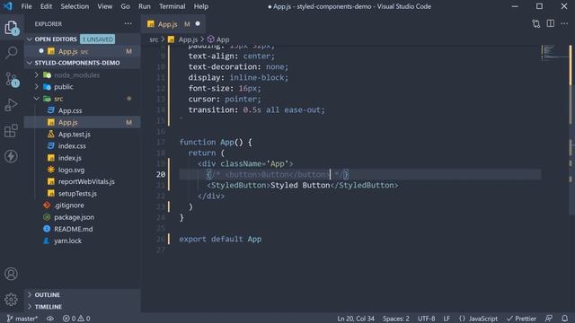 React Styled Components - 3 - Basic Styled Component