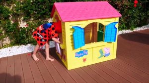 Nastya prevents her dad from working and a new waterslide
