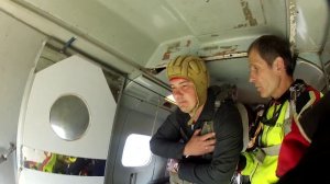 Первый прыжок, c десантным парашютом D-6. Аэроклуб "Стриж", самолёт Ан-28.