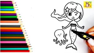 Как нарисовать Русалку.Просто рисовать Русалка#милыерисунки