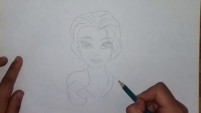 Girl(Bella) pencil drawing.«Disney». Девушка рисунок карандашом. Сурет салу. Rasm chizish. смотреть онлайн