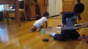 Elliot and Bennett Playing at Grandma and Grandpa's in Kansas