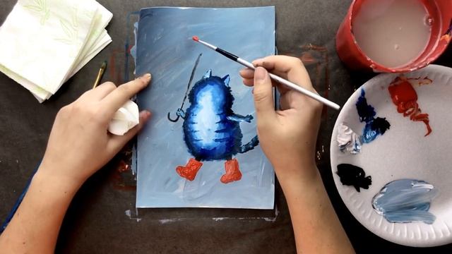 КОТИК • Детский рисунок • Как нарисовать кота • Рисование для детей • Гуашь смотреть онлайн