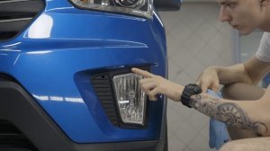 Как наклеить пленку Brontero на противотуманные фары Hyundai Creta I