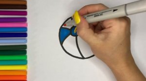 Как нарисовать цветной пляжный мяч ? Учимся рисовать пляжный мяч вместе!