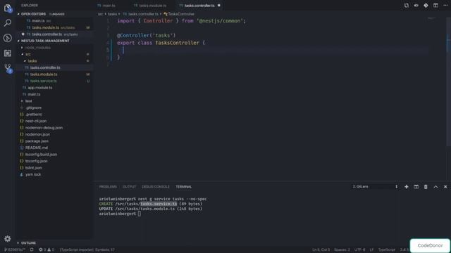 Lecture 10. Creating a Tasks Service | Scalable API | Modern TypeScript | JS | Master NestJS (2021)
