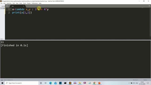 what are lambda/anonymous functions in python : Python basics series for beginners video 11