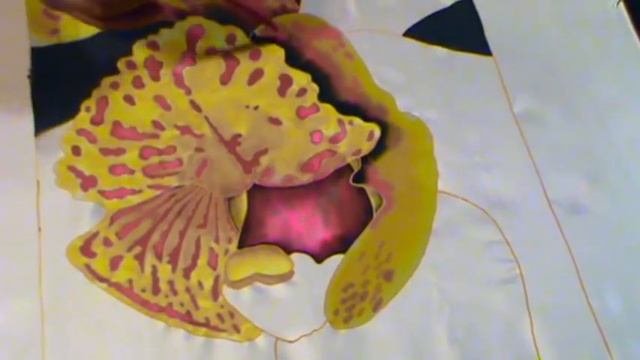 BATIK SILK PAINTING WITH JEAN-BAPTISTE - FINE ART -  ORCHID