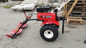 Работа мотоблока Brait MKR403W с установленной роторной косилкой Заря.