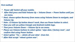 Sony Xperia Z2 Tablet Hard Reset, Format Code solution
