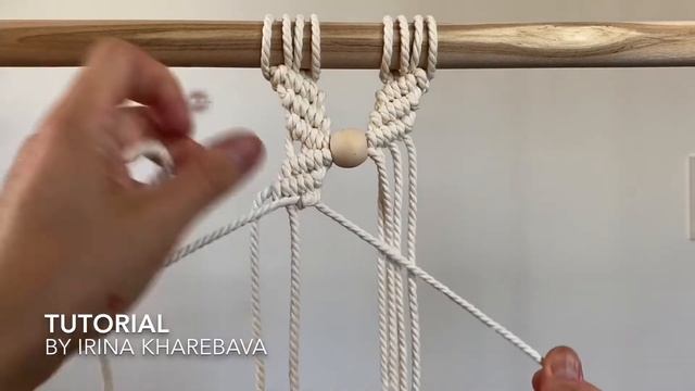 МАКРАМЕ И ДЕРЕВЯННЫЕ БУСИНЫ диаметром 20 мм