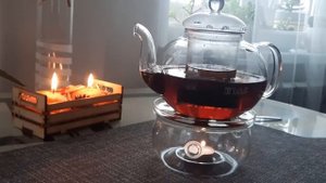 Завариваем турецкий чай в стеклянном заварнике с подставкой для подогрева. Обзор . 9 января 2022 г.