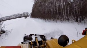 Трактор К-700А Пробиваю дорогу после метели.