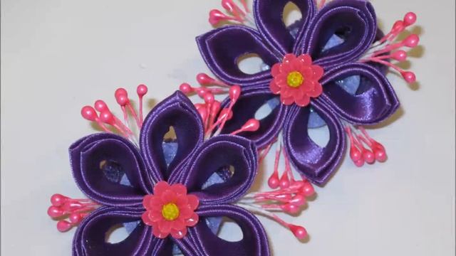 Канзаши. Атласная лента. Мои поделки 3 смотреть онлайн