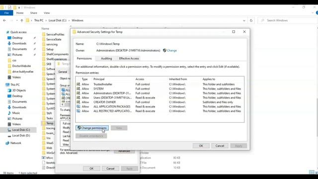 fix error code 2503, 2502 While installing node js