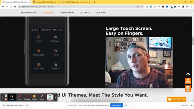 Geekvape Aegis T200 Kit смотреть онлайн