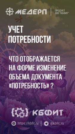 КБФИТ: МЕДЕРП. Учет потребности: Что отображается на форме изменение объема документа «Потребность»?