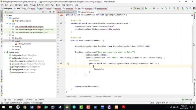 Exit Confirmation Dialog Box For Android Application - Android Studio Tutorials
