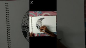 how to draw half moon mandala art emil craft & vlogz