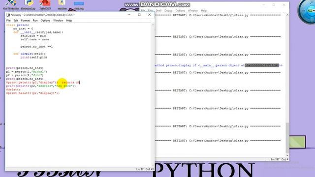 Python for beginner class attribute metods