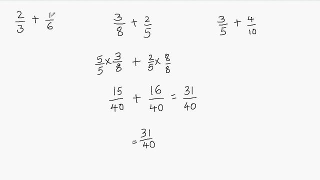 Add fraction when one of the fraction's denominator is a multiple of other fraction's denominator. смотреть онлайн