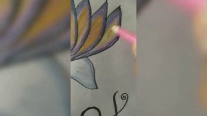 how to colour a 3d lotus with pencil colours of 24 camel pencil colours //AZ Arts😎