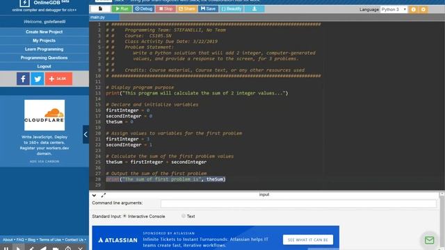 Using OnlineGDB to create Python Source Code смотреть онлайн