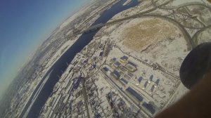 Красноярск с высоты. Полет над Красноярском. Полет на самолете над Енисеем