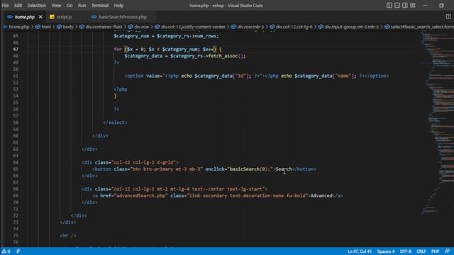 Web Programming I - Program the basic product searching process including pagination