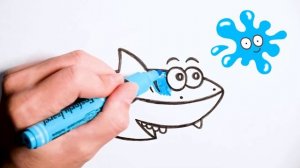 Как нарисовать АКУЛЕНКА / Мультик Раскраска для детей АКУЛЕНОК / Baby shark coloring page