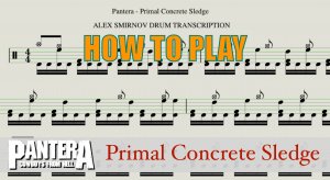 Как играть Primal Concrete Sledge группы Pantera на барабанах (PDF, Minus Drums)