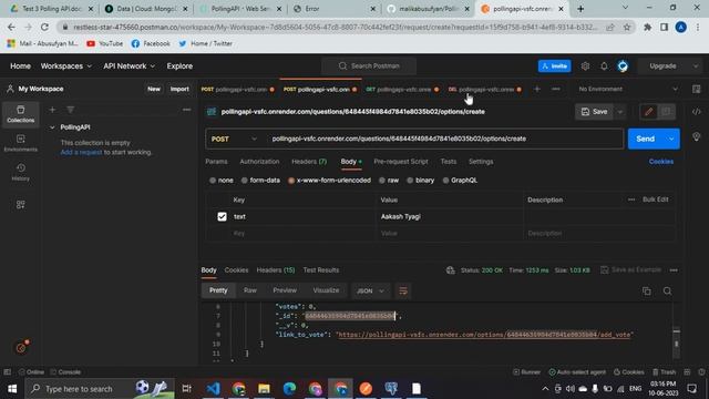 PollingAPI Coding Ninja Skill Test #nodejs #skilltest #codingninja #javascript #mongodb#polling#api