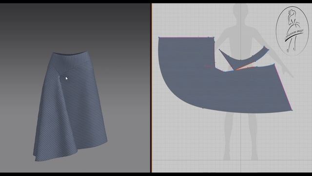 Single Pleated designer Skirt / Юбка с косой складкой без боковых швов смотреть онлайн