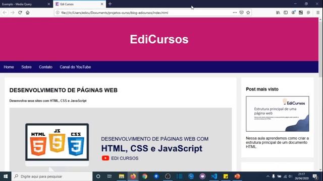 Aula 17 - Como deixar o site responsivo смотреть онлайн