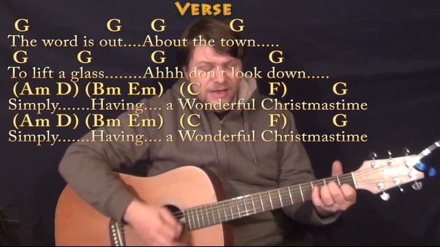 Wonderful Christmastime (Paul McCartney) Strum Guitar Cover Lesson in G with Chords/Lyrics смотреть онлайн