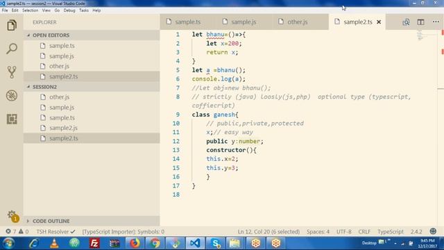Angular 2X + Typescript Session-2 [ Typescript Classes ] -Telugu Onlinetrainers