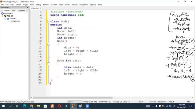 #39 DSA | AVL Code Part 1 | Node Structure | Programming with Rana Waqas in Urdu/Hindi
