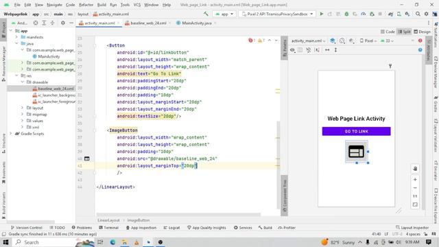How to set the URL Link on the Button Click in Android Studio | Mouse Studio. смотреть онлайн