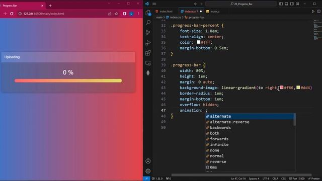 simple Progress Bar html css javascript | progress bar in javascript | loading bar смотреть онлайн