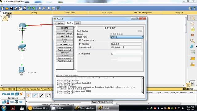 Distance vector routing [RIP] using 3 routers - Cisco packet tracer смотреть онлайн