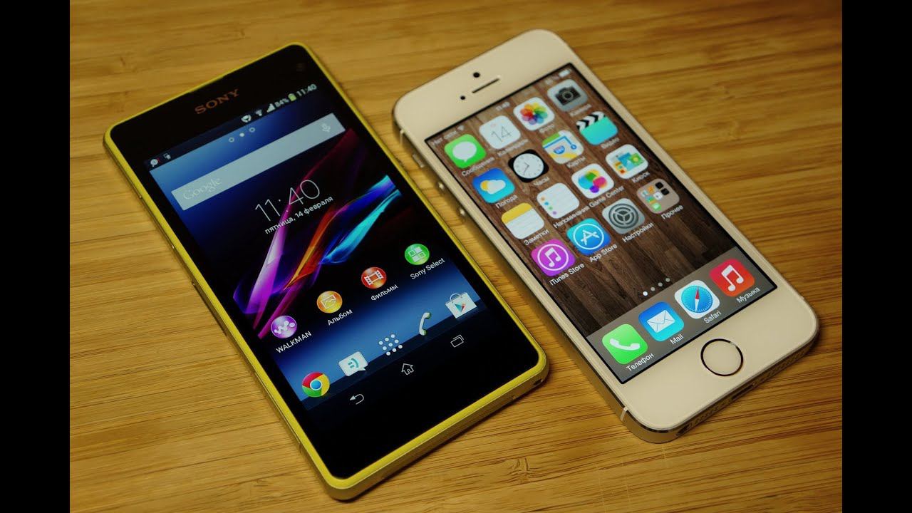 iPhone 5S vs Xperia Z1 Compact: обзор-сравнение [Mobiltelefon.ru]
