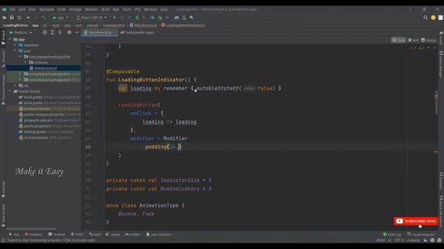 How to Implement Loading Button in Jetpack Compose | Android | Kotlin | Make it Easy