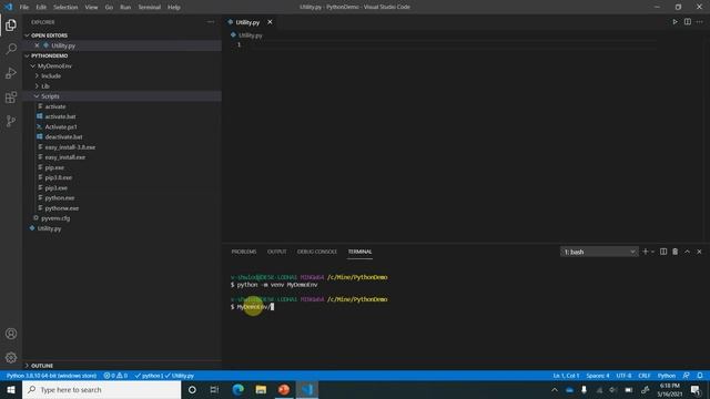 Creating Virtual Environment for Python from VS Code смотреть онлайн