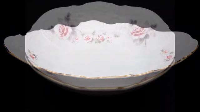 Изящная фарфоровая посуда Серая роза золото, чешский фарфор