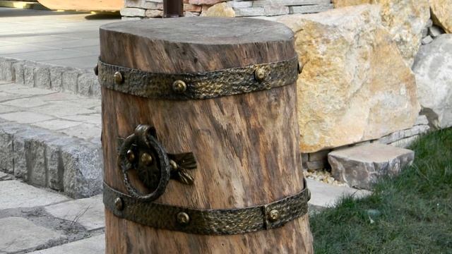 Красивая колода для рубки дров, для рубки мяса, декоративная колода для мясника, пень с ковкой смотреть онлайн